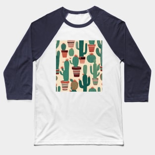 Boho Chic Minimalist Southwestern Succulent Plant Cactus Baseball T-Shirt